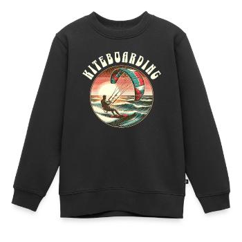 Kitesurfen Kitesurfer Kiteboard - Kinder Premium Organic Sweatshirt - Schwarz - Vorne - AI Model Kid Female (0cm)