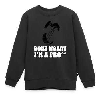 Kitesurfen Kitesurfer Kiteboard - Kinder Premium Organic Sweatshirt - Schwarz - Vorne - AI Model Kid Female (0cm)