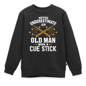 Never Underestimate an Old Man with a Cue Stick - Sweat Premium enfant bio - noir - Devant - AI Model Kid Female (0cm)