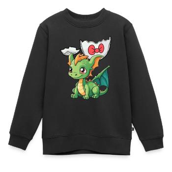 Baby Drache Drachen Ei Eierschale schlüpfen Kind - Kinder Premium Organic Sweatshirt - Schwarz - Vorne - AI Model Kid Female (0cm)