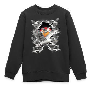 Küste Sonnenuntergang Möwe Möwen Seevögel - Kinder Premium Organic Sweatshirt - Schwarz - Vorne - AI Model Kid Female (0cm)