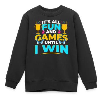 Brettspiele Win Game Night Winning - Kinder Premium Organic Sweatshirt - Schwarz - Vorne - AI Model Kid Female (0cm)