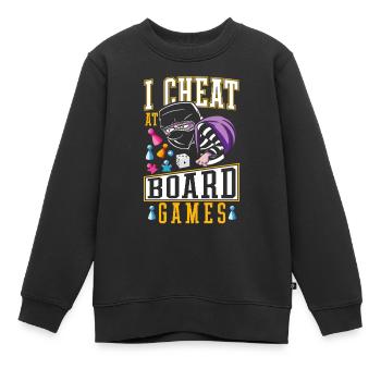 Play Dirty Game Night I Cheat at Board Games - Kids Premium Organic Sweatshirt - black - Front - AI Model Kid Female (0cm)