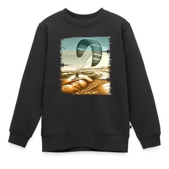 Kitesurfen Kitesurfer Kiteboard - Kinder Premium Organic Sweatshirt - Schwarz - Vorne - AI Model Kid Female (0cm)