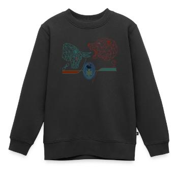 Profiteur antifragilité - Cycle boursier Bull Baer - Sweat Premium enfant bio - noir - Devant - AI Model Kid Female (0cm)