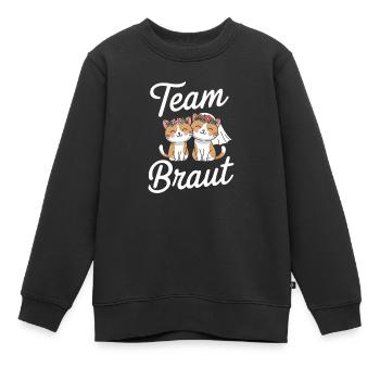 Team Braut Katze Kätzchen Verlobung JGA - Kinder Premium Organic Sweatshirt - Schwarz - Vorne - AI Model Kid Female (0cm)