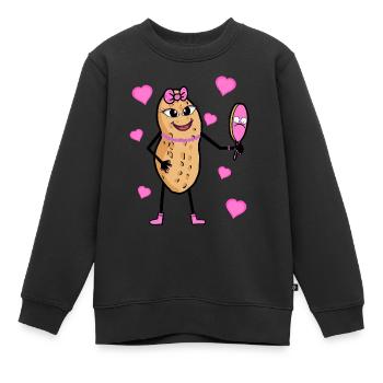 Pretty Erdnuss Mädchen Nuss Prinzessin Diva - Kinder Premium Organic Sweatshirt - Schwarz - Vorne - AI Model Kid Female (0cm)