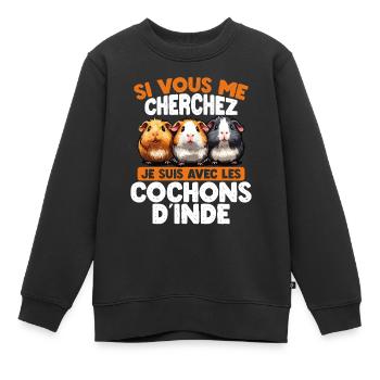 Wenn Du Mich Suchst, Bin Ich Bei Den - Kinder Premium Organic Sweatshirt - Schwarz - Vorne - AI Model Kid Female (0cm)