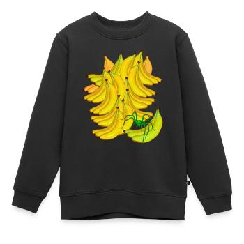 Banane Banane Fruit Exotique Spider - Sweat Premium enfant bio - noir - Devant - AI Model Kid Female (0cm)