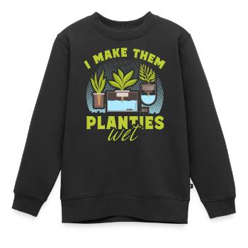 Ich mache sie nass - Kinder Premium Organic Sweatshirt - Schwarz - Vorne - AI Model Kid Female (0cm)