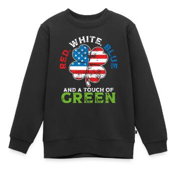Rot, Weiß, Blau Und Ein Hauch Von Grün, Irischer - Kinder Premium Organic Sweatshirt - Schwarz - Vorne - AI Model Kid Female (0cm)
