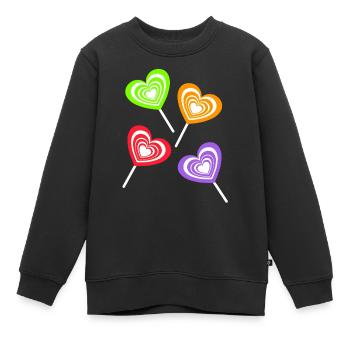 Lollie Lollies Enfants Enfant Rétro Vintage Années 80 Années 90 - Sweat Premium enfant bio - noir - Devant - AI Model Kid Female (0cm)