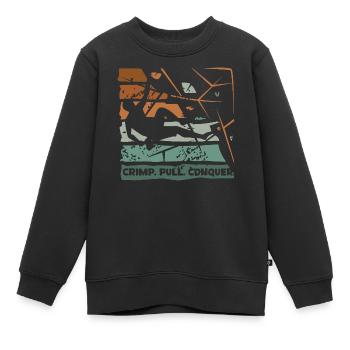 Bloc – Sertissage. Tirer. Conquérir. - Sweat Premium enfant bio - noir - Devant - AI Model Kid Female (0cm)