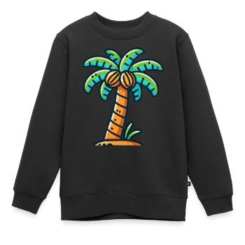 palmier - Sweat Premium enfant bio - noir - Devant - AI Model Kid Female (0cm)
