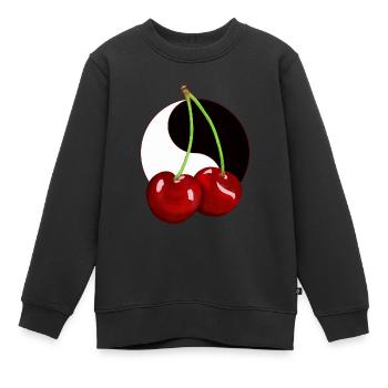 Rockabilly rétro Vintage Cerisier Fruit - Sweat Premium enfant bio - noir - Devant - AI Model Kid Female (0cm)