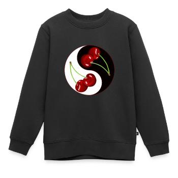 Rockabilly Cerise Cerise Fruit Asie - Sweat Premium enfant bio - noir - Devant - AI Model Kid Female (0cm)