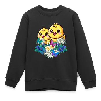 Début du printemps Tyrolien poussins Pâques Enfants Enfant - Sweat Premium enfant bio - noir - Devant - AI Model Kid Female (0cm)