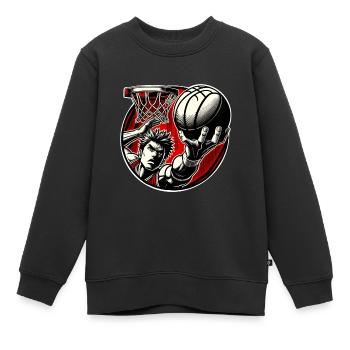 Basketball Basketballer - Kinder Premium Organic Sweatshirt - Schwarz - Vorne - AI Model Kid Female (0cm)