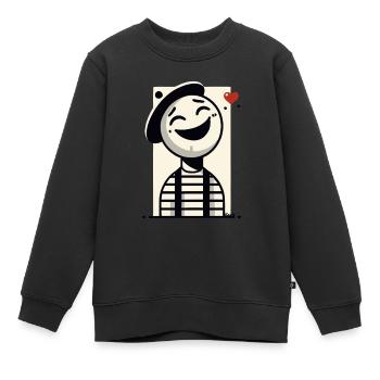 Franz, der verliebte Pantomime - Kinder Premium Organic Sweatshirt - Schwarz - Vorne - AI Model Kid Female (0cm)