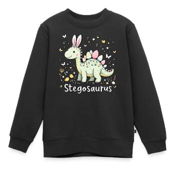 Stegosaurus - Sweat Premium enfant bio - noir - Devant - AI Model Kid Female (0cm)