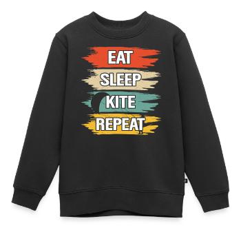 Kitesurfer Kiteboard Kitesurfen Kitesurf - Kinder Premium Organic Sweatshirt - Schwarz - Vorne - AI Model Kid Female (0cm)