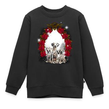 Chien Chiens Enfants Enfant - Sweat Premium enfant bio - noir - Devant - AI Model Kid Female (0cm)