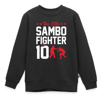 Kids Sambo Fighter - This little Sambo fighter is - Kids Premium Organic Sweatshirt - black - Front - AI Model Kid Female (0cm)