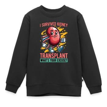 Chirurgie de transplantation J’ai survécu à la technologie de chirurgie rénale - Sweat Premium enfant bio - noir - Devant - AI Model Kid Female (0cm)