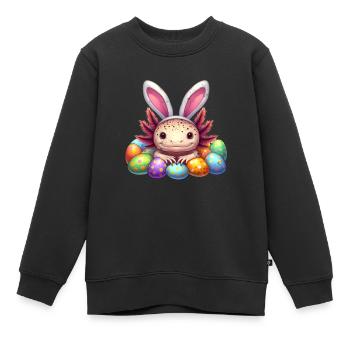 Oster Axolotl - Frohe Ostern - Kinder Premium Organic Sweatshirt - Schwarz - Vorne - AI Model Kid Female (0cm)