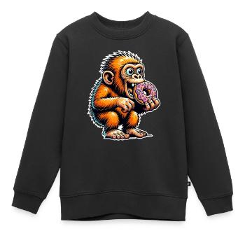 Donut de Néandertal - Sweat Premium enfant bio - noir - Devant - AI Model Kid Female (0cm)