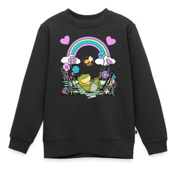 Grenouille Grenouilles Enfants Enfant - Sweat Premium enfant bio - noir - Devant - AI Model Kid Female (0cm)