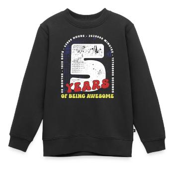 5 Ans Anniversaire Mois Jours Heures Minutes - Sweat Premium enfant bio - noir - Devant - AI Model Kid Female (0cm)