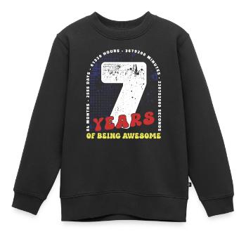 7 Jahre Geburtstag Monate Tage Stunden Minuten - Kinder Premium Organic Sweatshirt - Schwarz - Vorne - AI Model Kid Female (0cm)