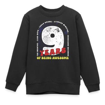 9 Jahre Geburtstag Monate Tage Stunden Minuten - Kinder Premium Organic Sweatshirt - Schwarz - Vorne - AI Model Kid Female (0cm)