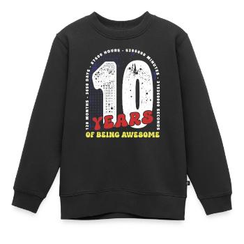 10 Jahre Geburtstag Monate Tage Stunden Minuten - Kinder Premium Organic Sweatshirt - Schwarz - Vorne - AI Model Kid Female (0cm)