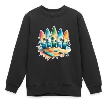 Surfeurs - Sweat Premium enfant bio - noir - Devant - AI Model Kid Female (0cm)