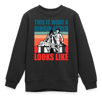 So sieht ein Ringmeister luke aus - Kinder Premium Organic Sweatshirt - Schwarz - Vorne - AI Model Kid Female (0cm)