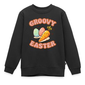 Groovy Easter - Kinder Premium Organic Sweatshirt - Schwarz - Vorne - AI Model Kid Female (0cm)