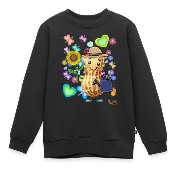 Erdnuss Erdnüsse Frühling Sommer Nuss Erdnüsse - Kinder Premium Organic Sweatshirt - Schwarz - Vorne - AI Model Kid Female (0cm)
