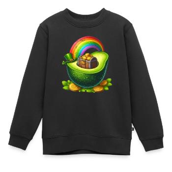 Avocado St. Patricks Day - Kinder Premium Organic Sweatshirt - Schwarz - Vorne - AI Model Kid Female (0cm)