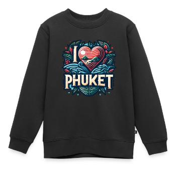I love Phuket - Kinder Premium Organic Sweatshirt - Schwarz - Vorne - AI Model Kid Female (0cm)