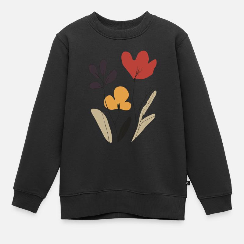 Abstrakte Blüte Blumen Kunst: Farbenfroh & Sommer - Kinder Premium Organic Sweatshirt - Schwarz