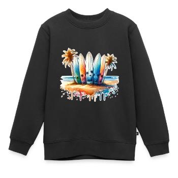 Surfeurs - Sweat Premium enfant bio - noir - Devant - AI Model Kid Female (0cm)