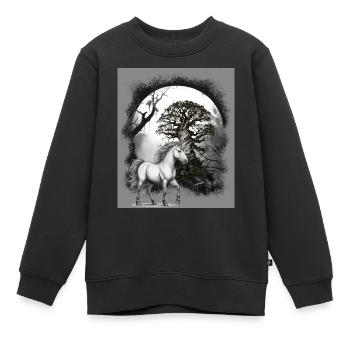 Einhorn Einhörner Pferd - Kinder Premium Organic Sweatshirt - Schwarz - Vorne - AI Model Kid Female (0cm)