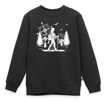 Hiking Girls Hiking Lover Mountain Hiking Girl - Kinder Premium Organic Sweatshirt - Schwarz - Vorne - AI Model Kid Female (0cm)