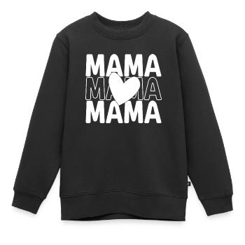 MAMA - Kinder Premium Organic Sweatshirt - Schwarz - Vorne - AI Model Kid Female (0cm)