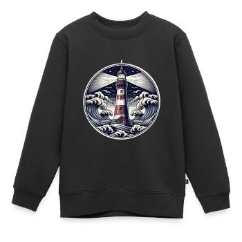 Leuchtturm - Kinder Premium Organic Sweatshirt - Schwarz - Vorne - AI Model Kid Female (0cm)