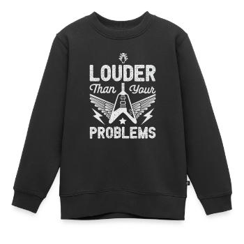 Rock and roll - Sweat Premium enfant bio - noir - Devant - AI Model Kid Female (0cm)