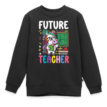 Future Teacher - Kinder Premium Organic Sweatshirt - Schwarz - Vorne - AI Model Kid Female (0cm)