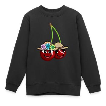 Rockabilly rétro Vintage Cerisier - Sweat Premium enfant bio - noir - Devant - AI Model Kid Female (0cm)